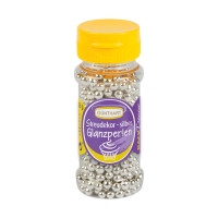 6 St. Streudekor, Glanzperlen silber, 65 g / St.