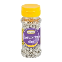 6 St. Streudekor, Glanzperlen silber, 65 g / St.