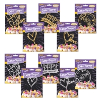 50 St. Cake Topper aus Acryl, sortiert
