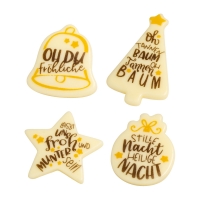 96 St. Weihnachtsdekor, weiße Schokolade, sortiert