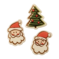 192 St. Nikolaus und Tannen, weiße Schokolade, sortiert