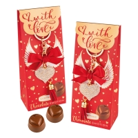 12 St. Schlüsselanhänger  Herz  an Box