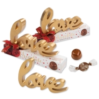 10 St. Holz-Dekoration  love  auf Box