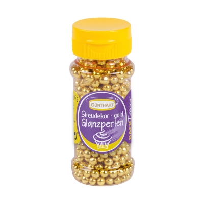 6 St. Streudekor, Glanzperlen gold, 65 g / St. 