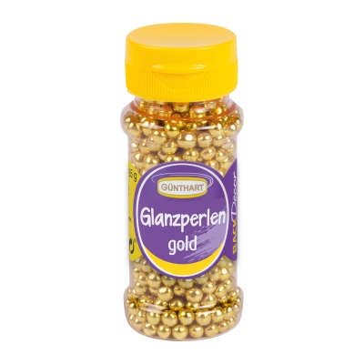 6 St. Streudekor, Glanzperlen gold, 65 g / St. 
