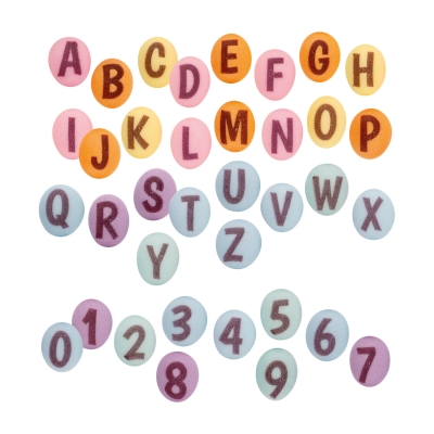 480 St. Zucker ABC und Zahlen, bunt 