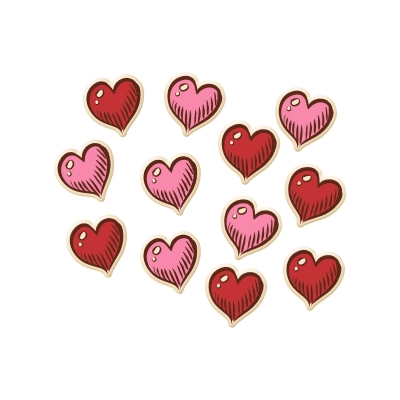 240 St. Herzen, weiße Schokolade, sortiert 