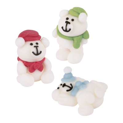 30 St. Zucker-Eisbären, 3D, sortiert 