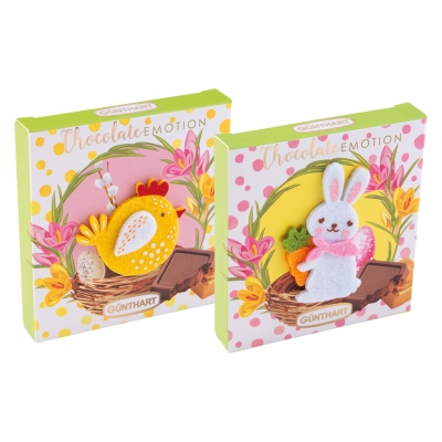 14 St. Kleines Pralinenpräsent Ostern mit Filzdekoration, sortiert 